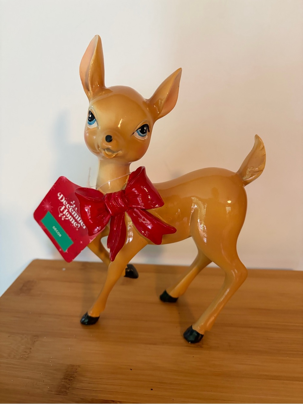 NWT Vintage-Style Deer Figurine Christmas Decor. Midcentury Modern Style 50s